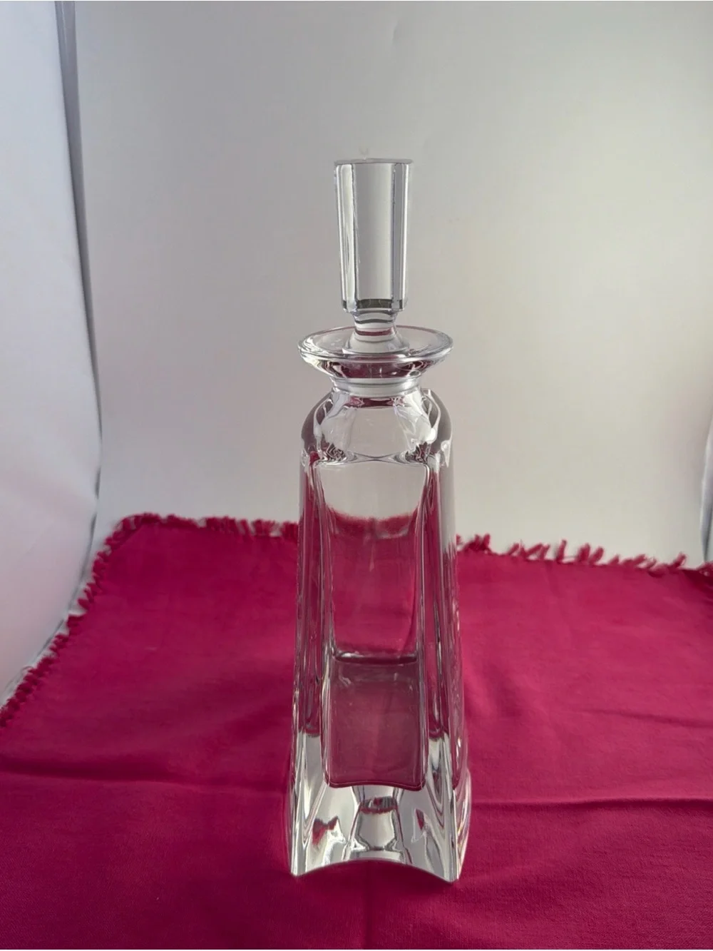 Crystal Decanter with Stopper Heavy 10.75” tall Modern